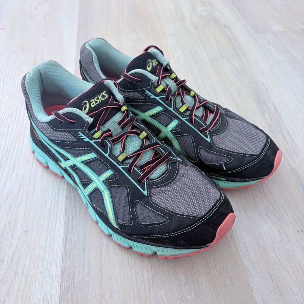 Asics Gel-Scram 2 Womens Trail Running Shoes Black Mint Pink T3G7Q Size 10